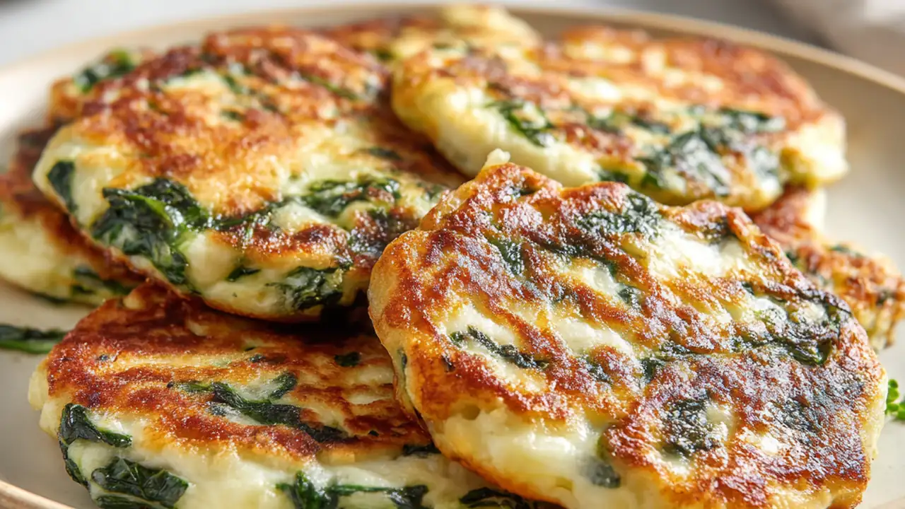 Low carb spinach cottage cheese flagels with melted mozzarella